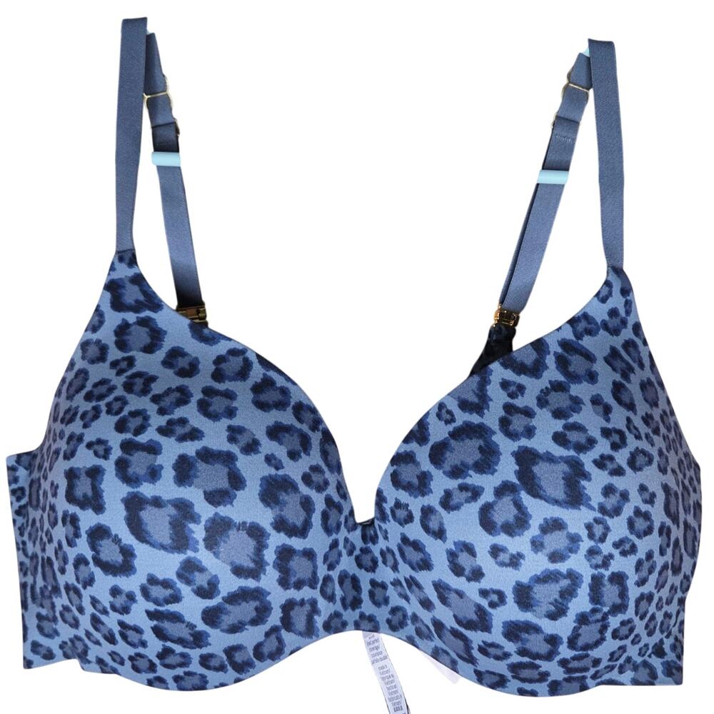Victoria's Secret Incredible lined perfect coverage bra size 36D gray leopard